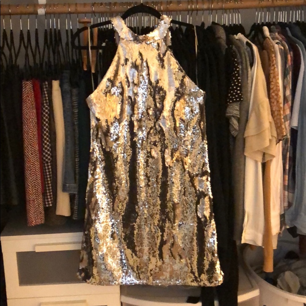 Silver sequin dress